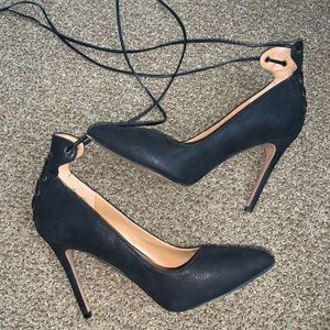 Nine West Black Lace Up Heels